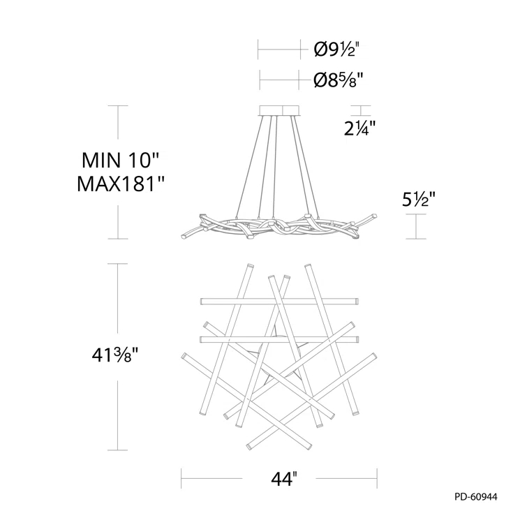 Divergence 9 - Light Dimmable LED Geometric Chandelier
