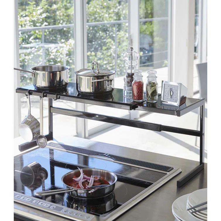 Yamazaki Home Expandable Support Rack - Kitchen Storage Shelf Organizer, Steel, Expandable