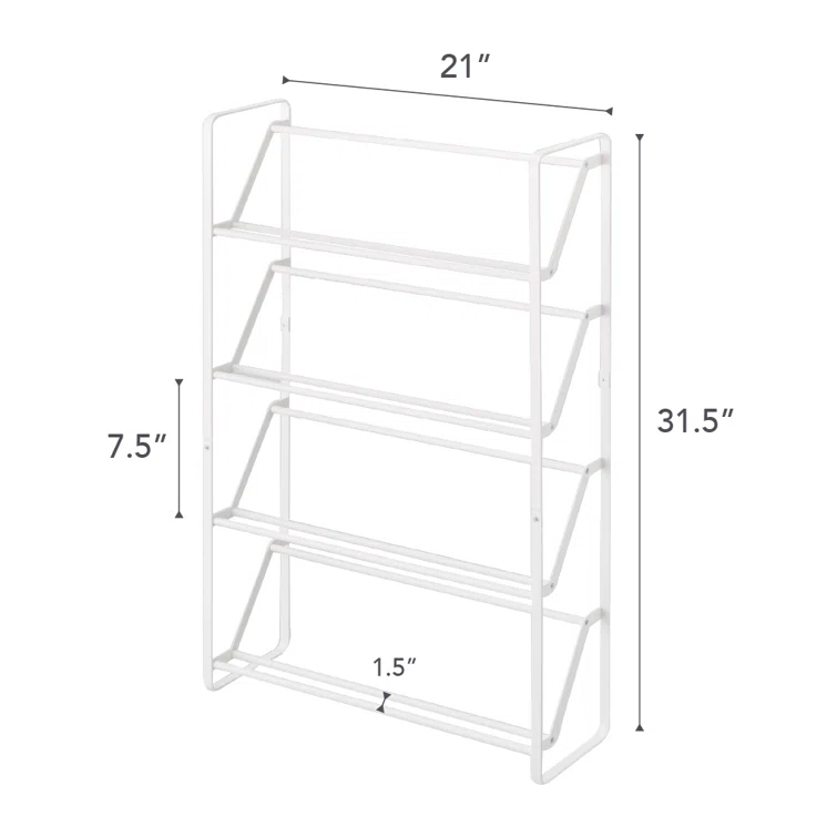 Yamazaki Home Slim Shoe Rack, Steel, Holds 8 to 12 shoes