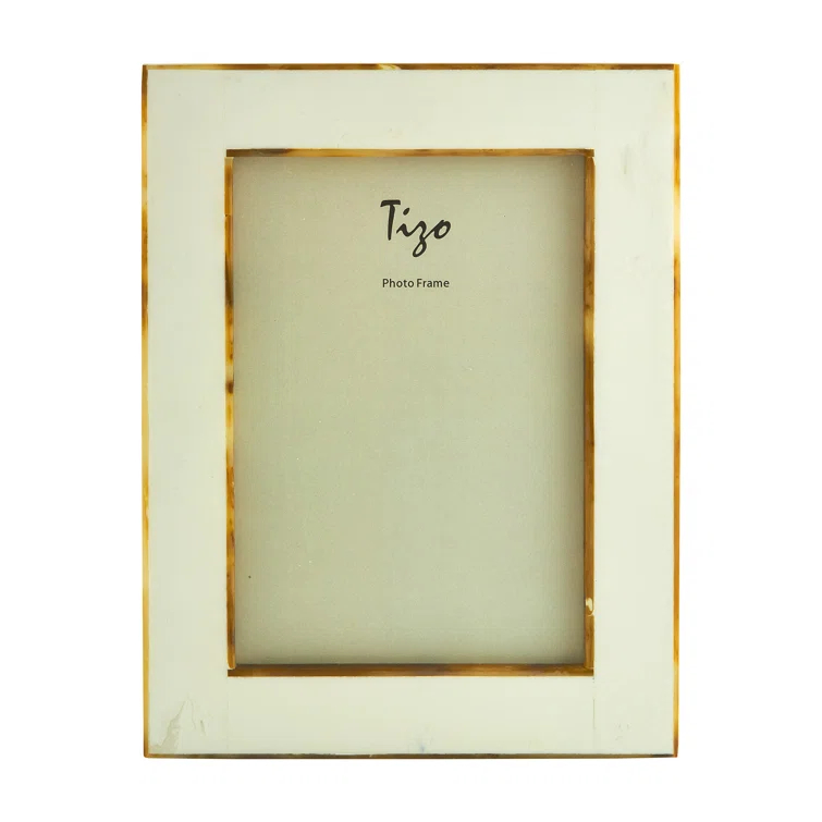 Natural White Faux Bone Resin 5x7 Bohemian Frame