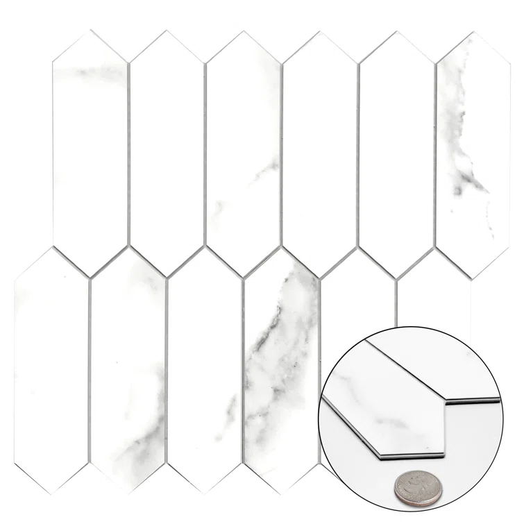 12" x 11.22" Stone Composite Peel & Stick Mosaic Tile