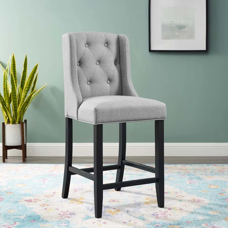 Modway Baronet Tufted Button Upholstered Fabric/Faux Leather Stool