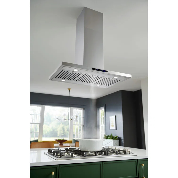 Broan NuTone 36" Stainless Steel 640 CFM Convertible Island Range Hood with Hybrid Baffle Filter