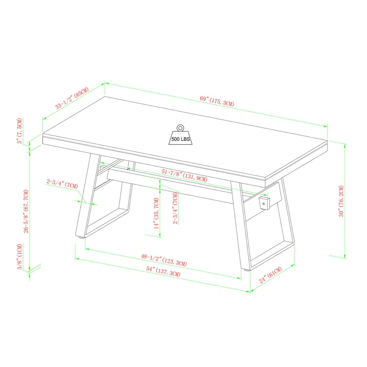 Ash Metal Base Dining Table