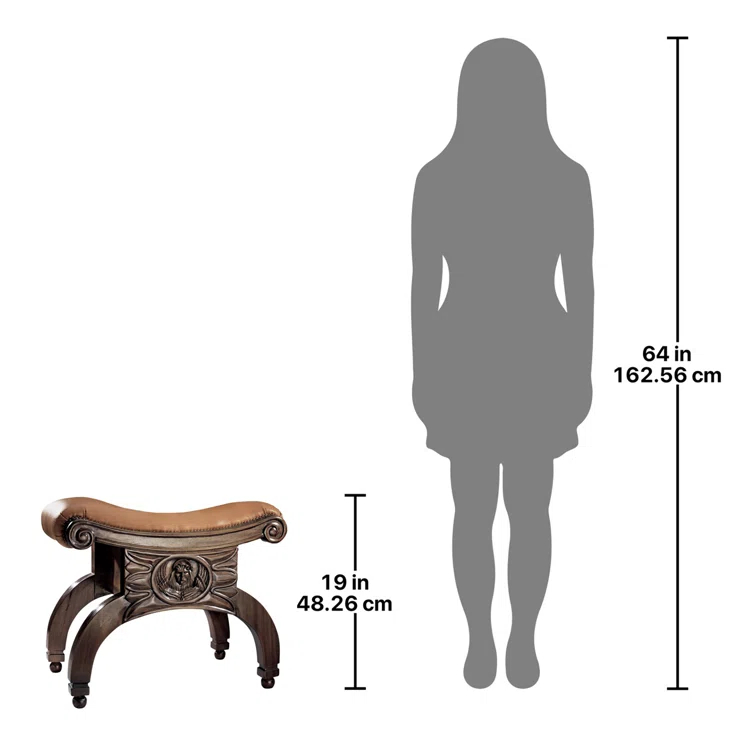 Design Toscano Venetian 19'' Tall Solid Wood Vanity Stool