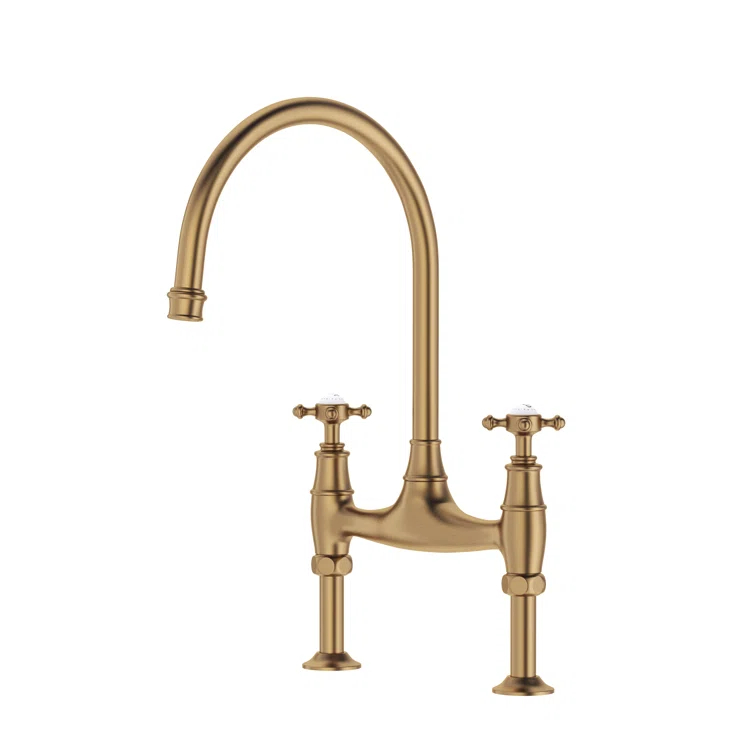 Georgian Era Bridge Faucet Straight Deck Unions