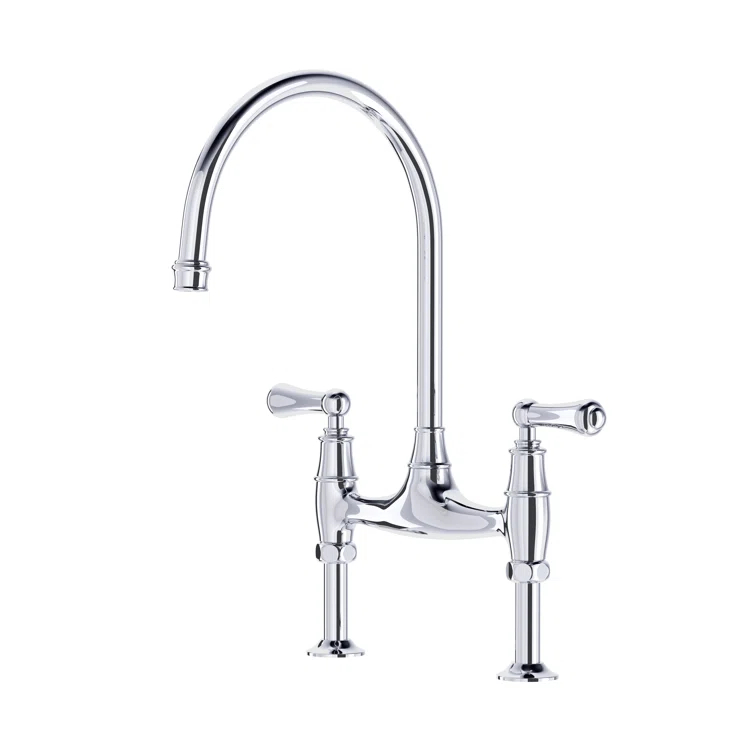 Georgian Era Bridge Kitchen Faucet Without Unions