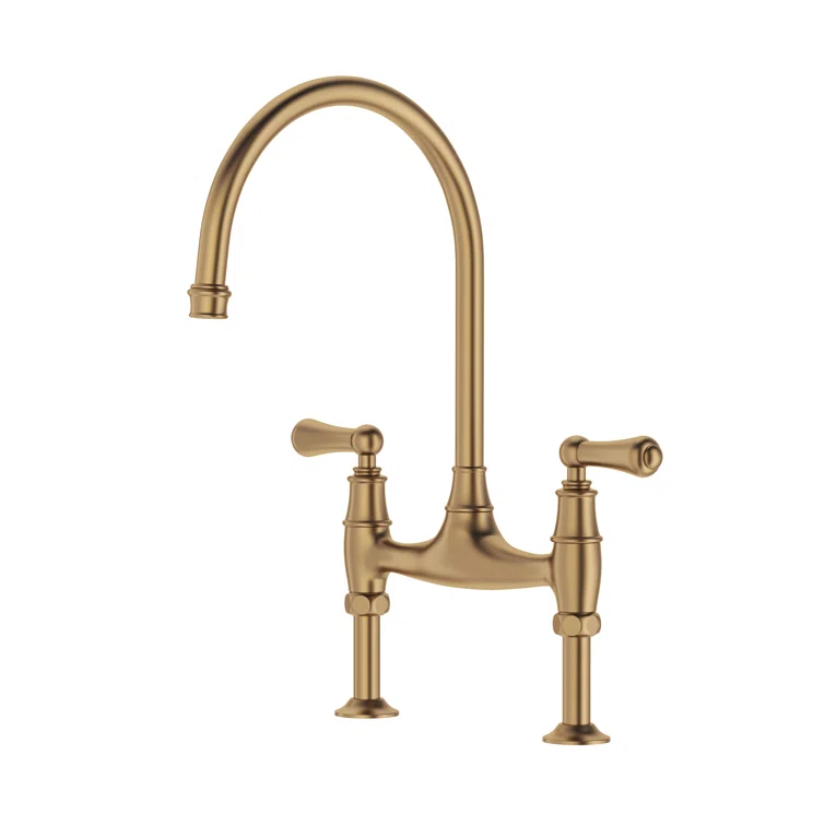 Georgian Era Bridge Faucet Straight Deck Unions
