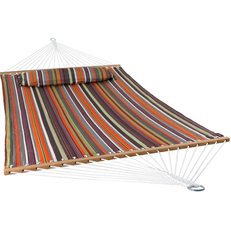 2-Person Quilted Polyester Spreader Bar Hammock