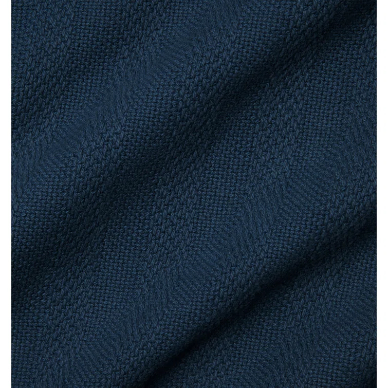 Tavira Sophisticated Navy Twin Cotton Woven Blanket