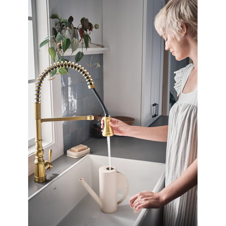 Moen Weymouth Pre-Rinse Spring Pull-Down Single Handle Kitchen Faucet