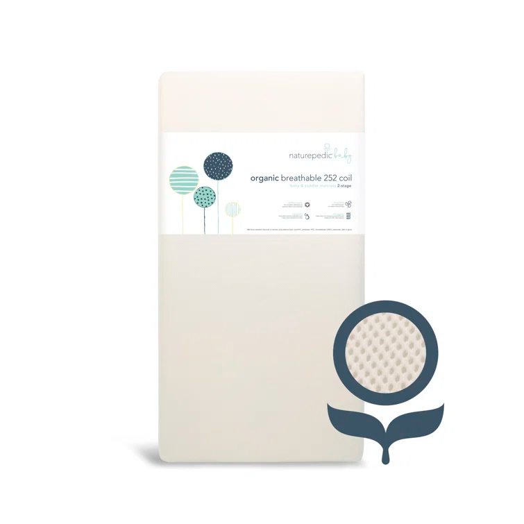 Naturepedic Organic Breathable Baby Crib Mattress 2-Stage Innerspring