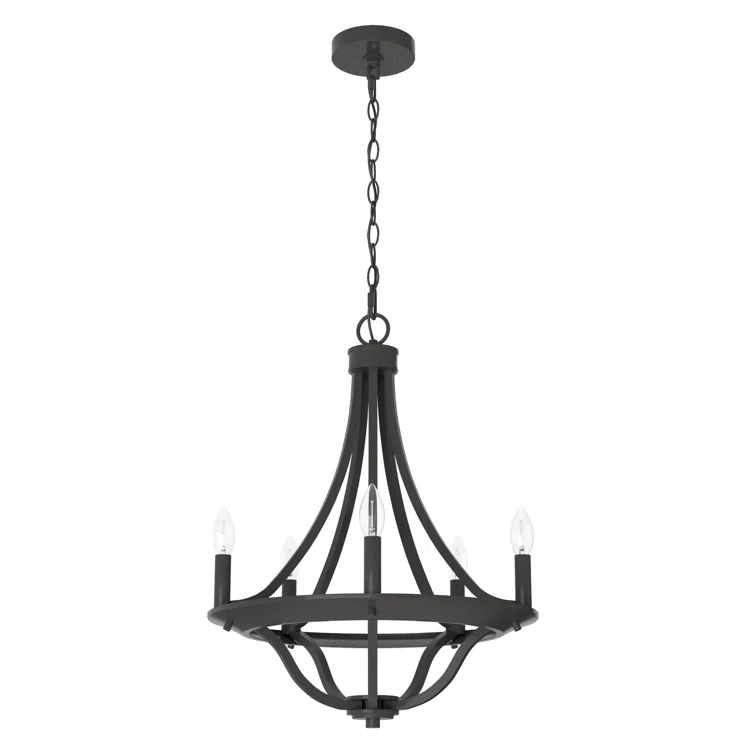 Perch Point 5 Light Candle Style Wagon Wheel Chandelier