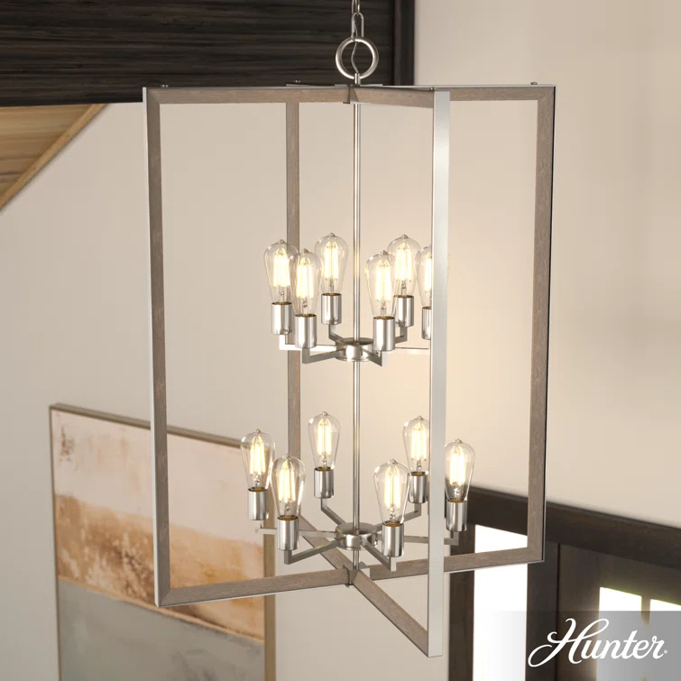 Woodburn 12 Light 30.5 Inch Foyer Pendant Ceiling Light Fixture