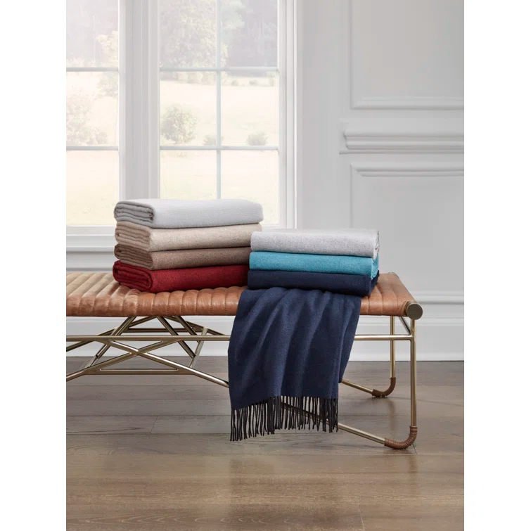 Luxurious Merlot Double-Faced Cashmere Throw Blanket