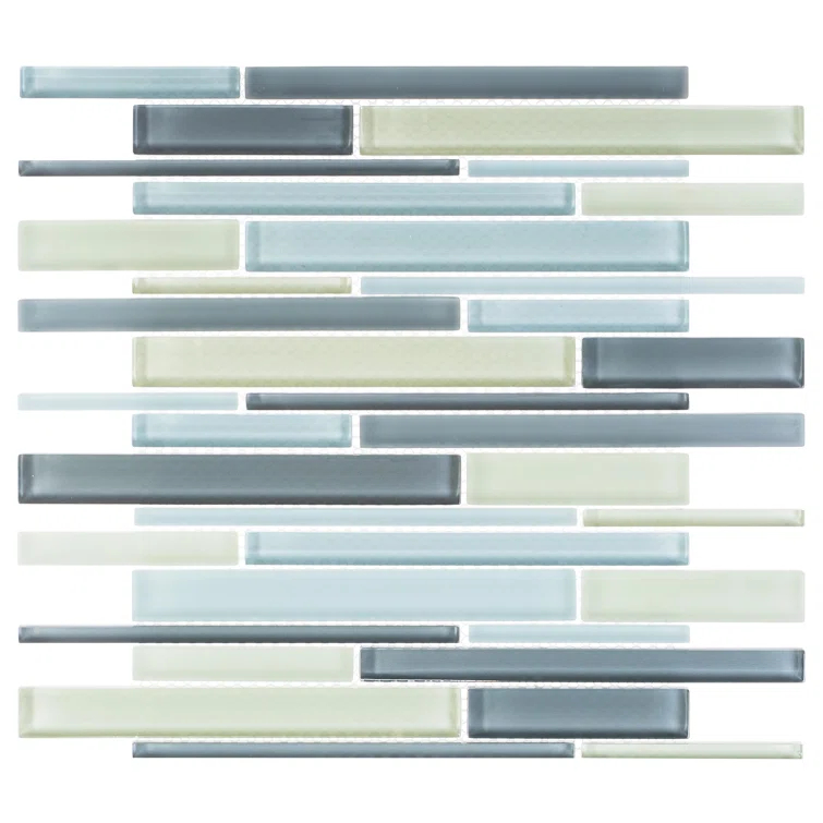 Flashback 12" Glass Brick Joint Mosaic Kitchen Backsplash, Bathroom, Shower, Pool, Wall and Floor Tile