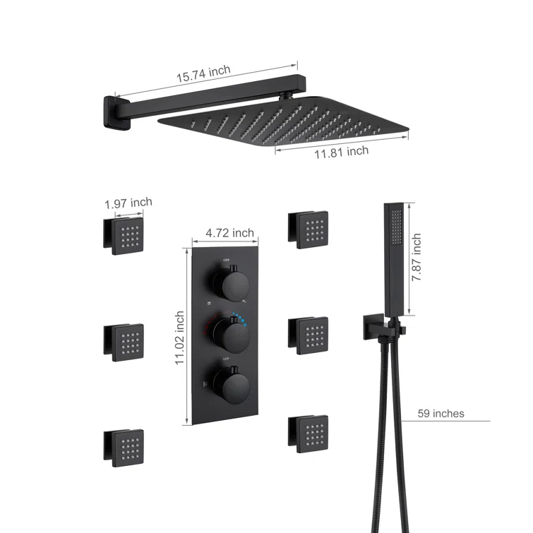 Herathena Complete Shower System with Rough in-Valve
