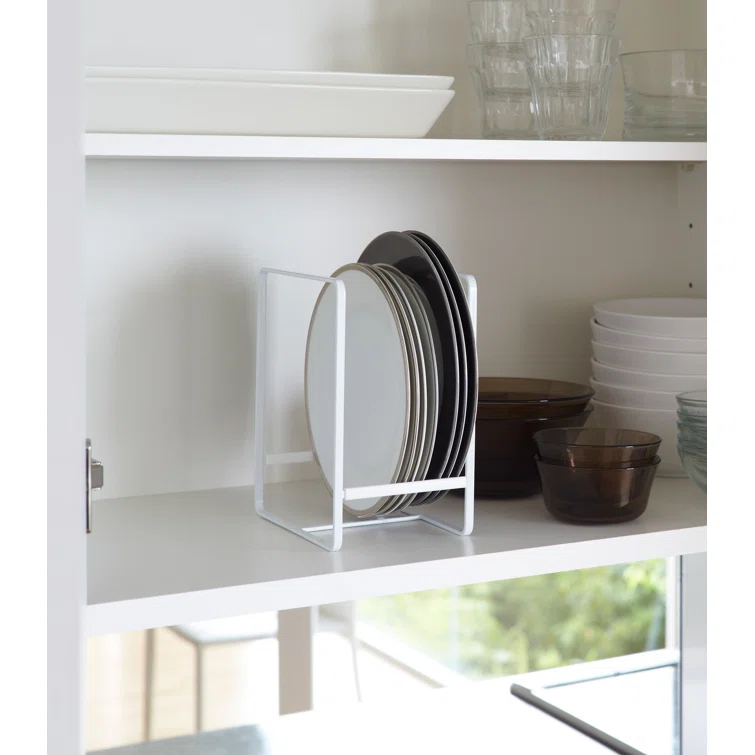 Yamazaki Home Plate Rack/Dish Stand/Dish Storage/Plate Holder, Large, Steel, Large