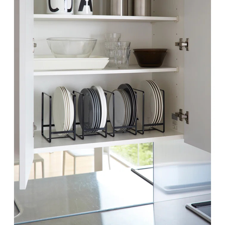 Yamazaki Home Plate Rack/Dish Stand/Dish Storage/Plate Holder, Large, Steel, Large