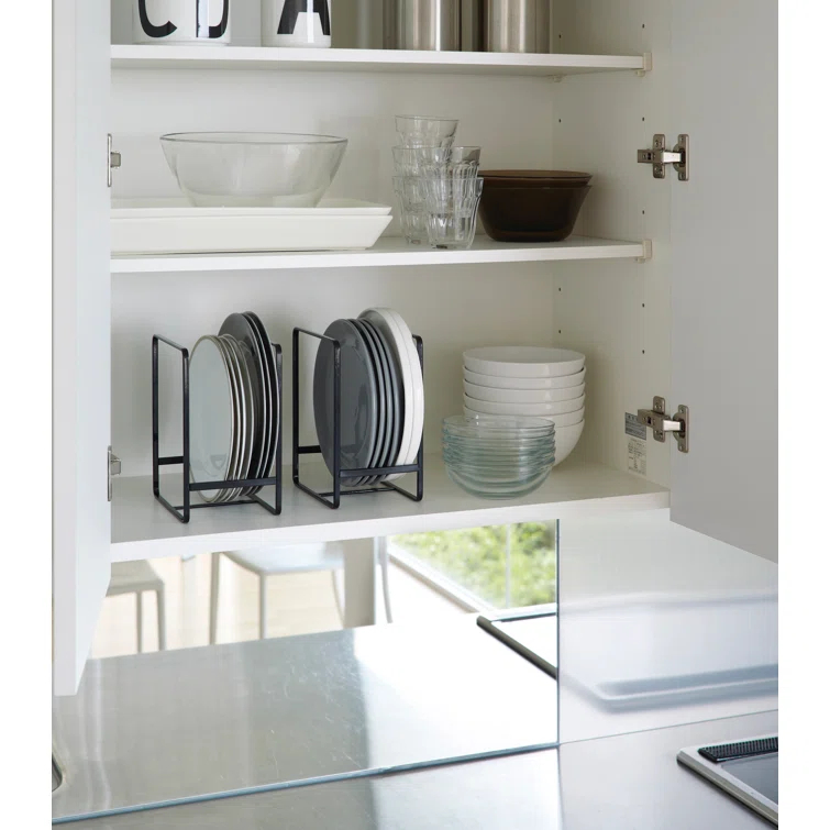 Yamazaki Home Plate Rack/Dish Stand/Dish Storage/Plate Holder, Large, Steel, Large