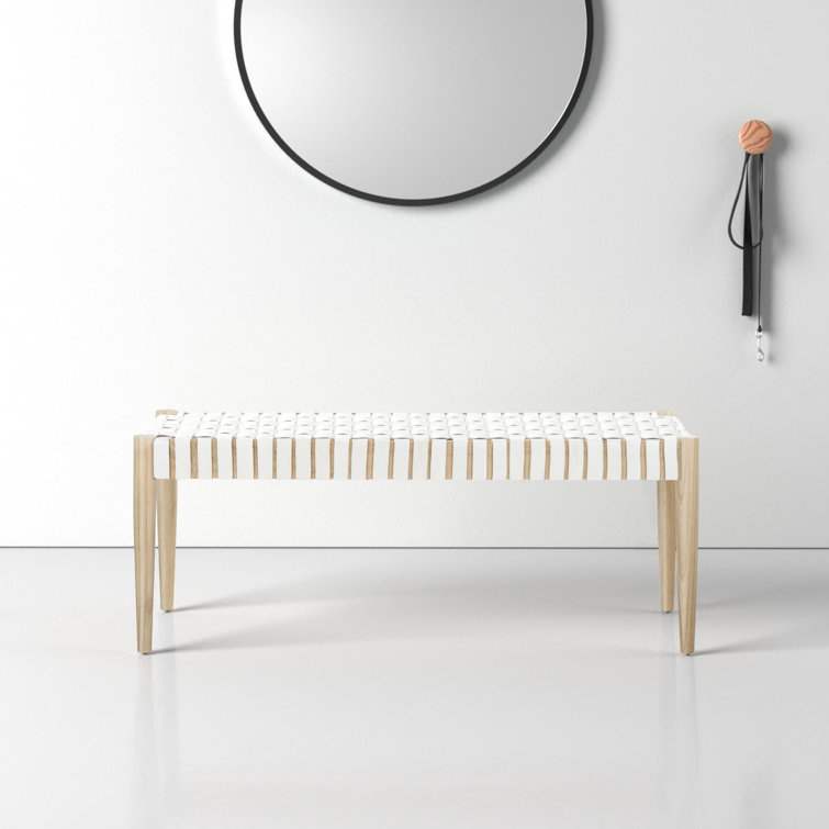 Orin 47" Woven Leather Bench