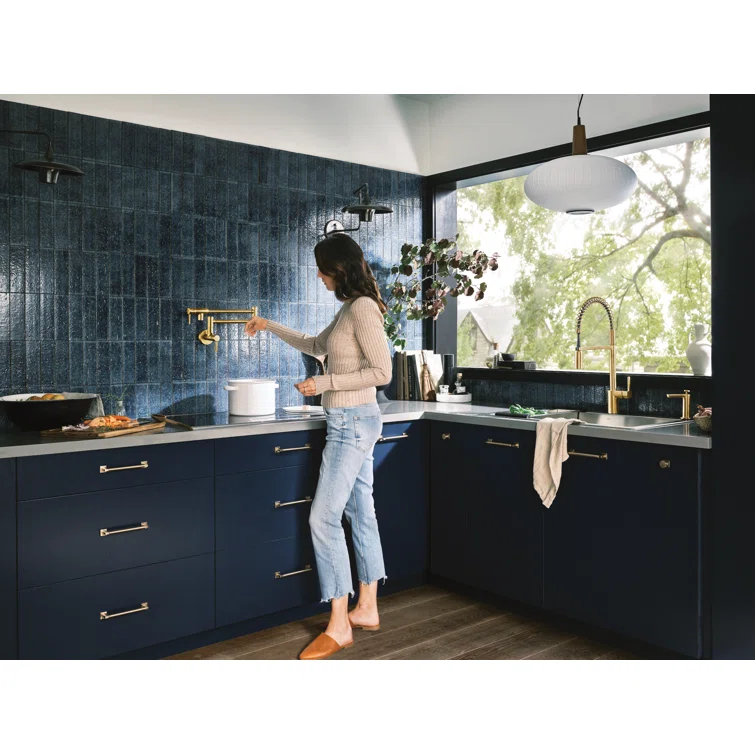 Moen Traditional Wall Mount Swing Arm Folding Pot Filler Kitchen Faucet