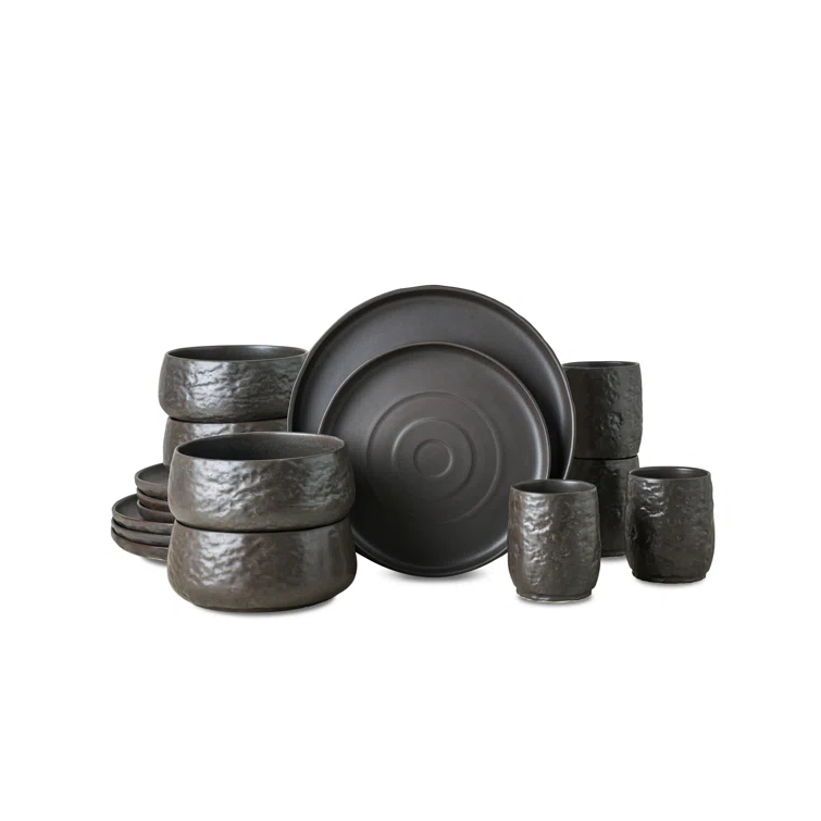 Shosai Stone by Mercer Project Shosai 16-Piece Dinnerware Set Stoneware