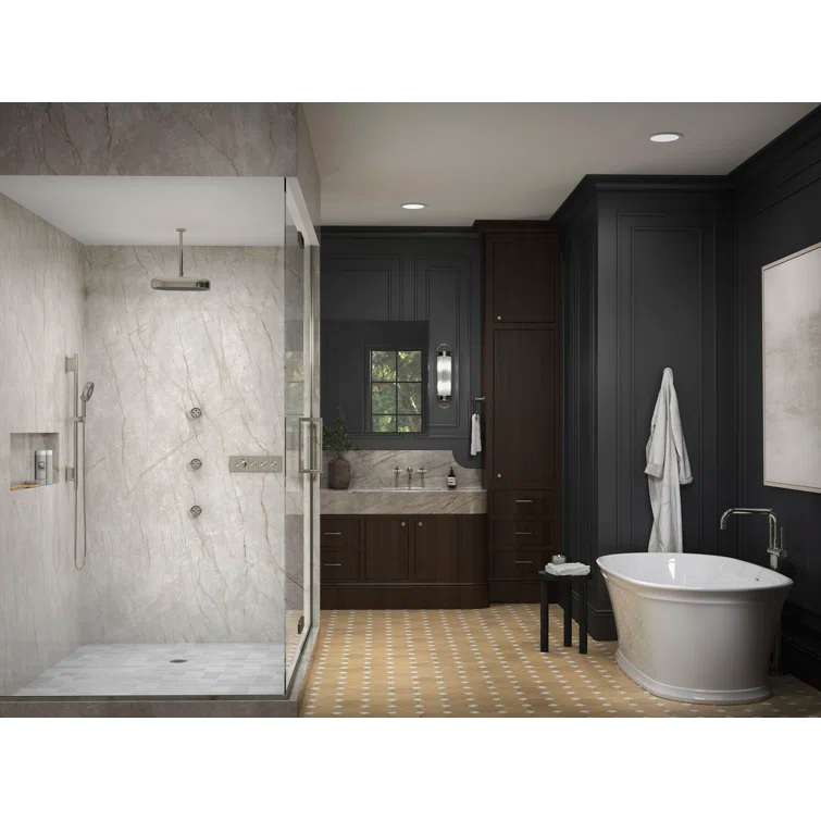 Statement 14" Single-Function Wall or Ceiling-Mount Round Rainhead, Oblong Rain Showerhead 2.5 GPM