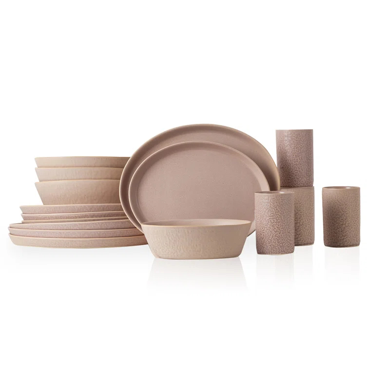 Stone by Mercer Project Katachi 16-Piece Dinnerware Set Stoneware