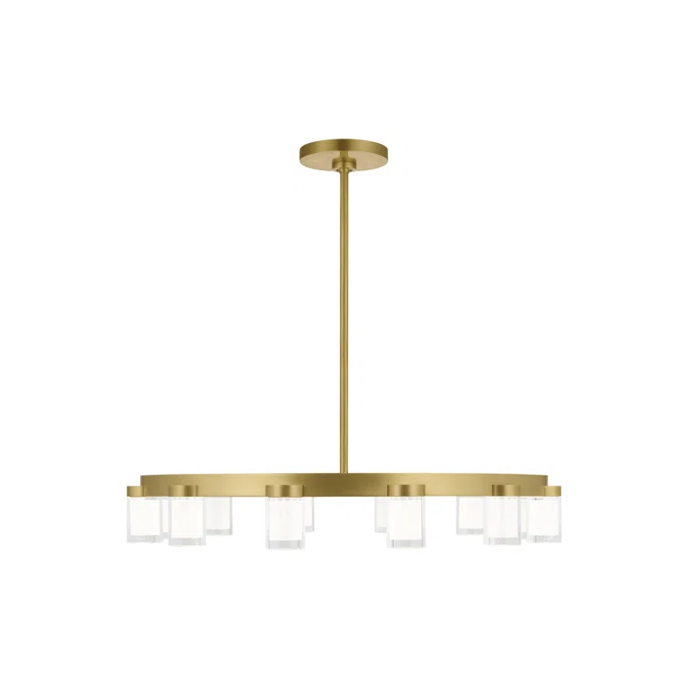 Esfera Elegance 32" Brass and Crystal LED Chandelier