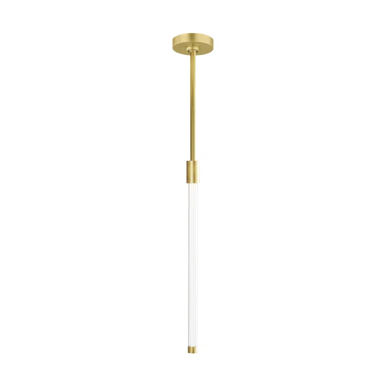 Ecliptic Natural Brass LED Pendant with Clear Glass Diffusion