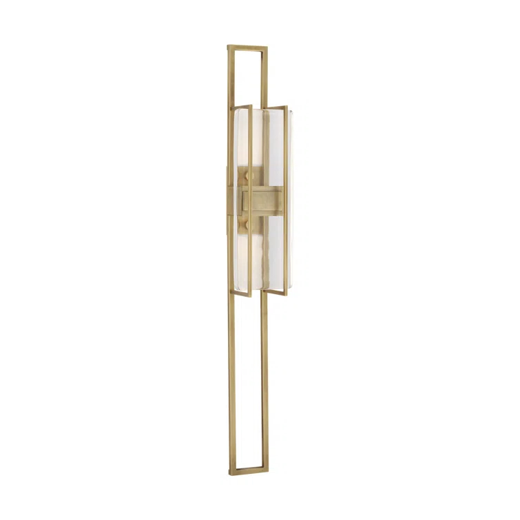 Duelle Large Dimmable LED Wall Sconce in Natural Brass