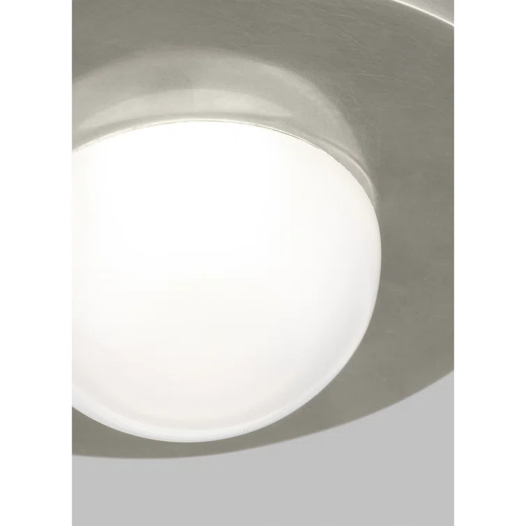 Ebell Modern Polished Nickel LED Indoor/Outdoor Flush Mount