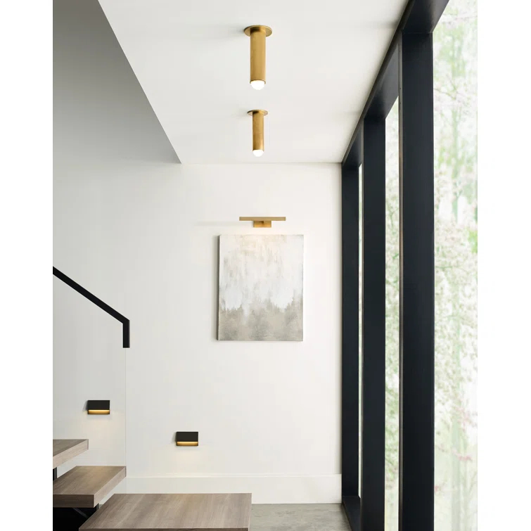 Ebell Dark Bronze 9.7" LED Flush Mount with Frosted Glass