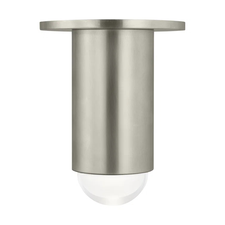 Antique Nickel LED Flush Mount with Crystal Shade
