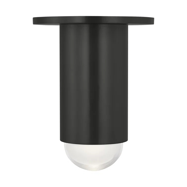 Ebell Dark Bronze LED Flush Mount with Frosted Glass Prism
