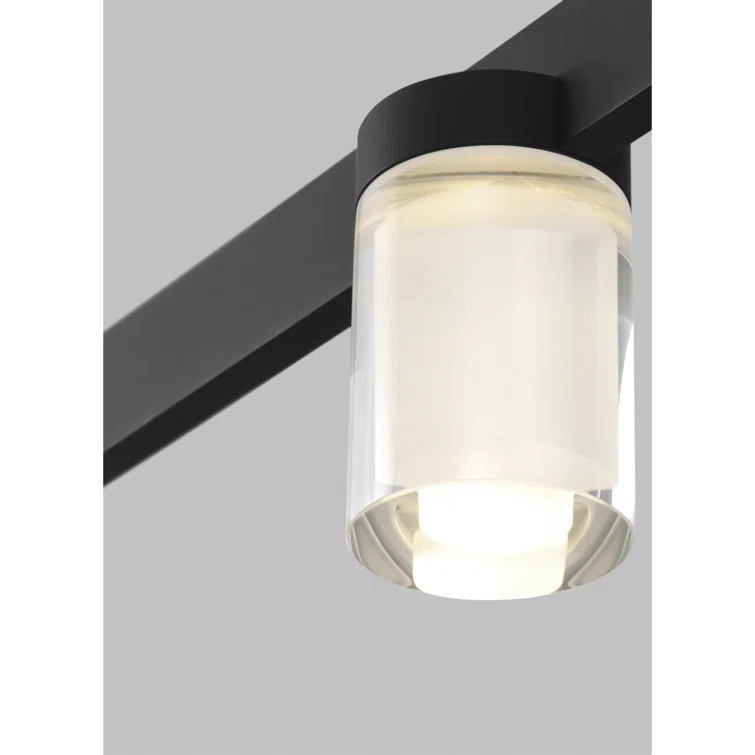 Esfera Crystal 60" LED Linear Island Pendant in Nightshade Black