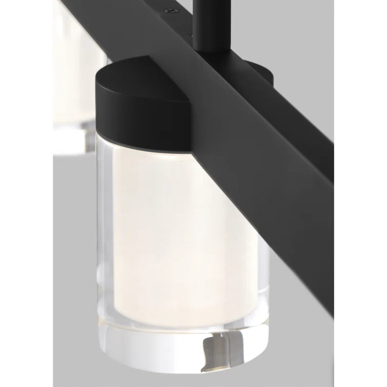 Esfera Crystal 60" LED Linear Island Pendant in Nightshade Black