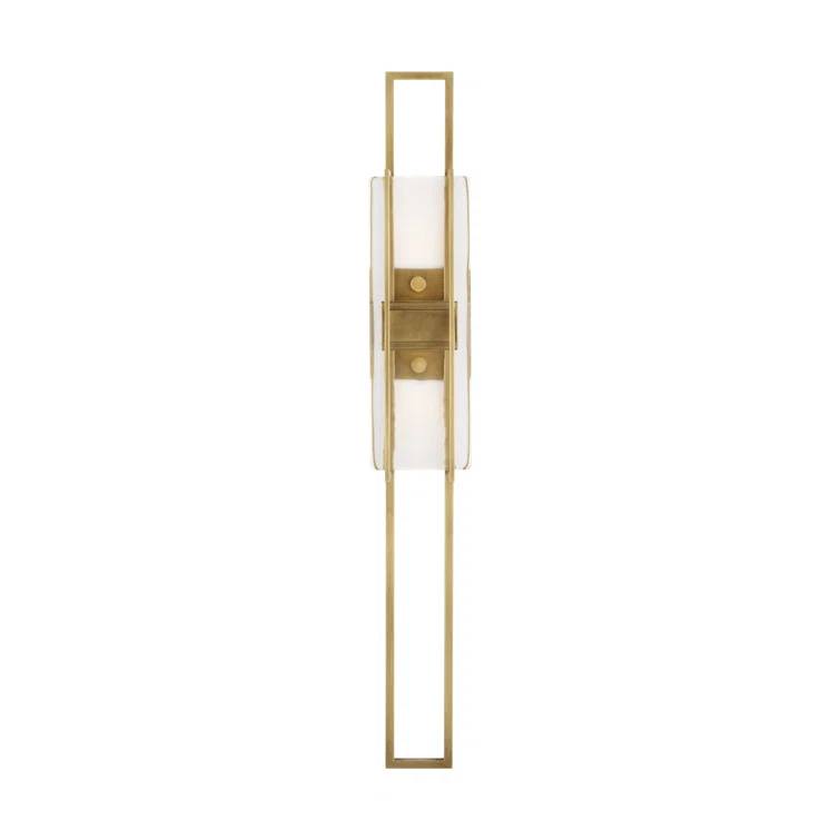 Duelle Large Dimmable LED Wall Sconce in Natural Brass