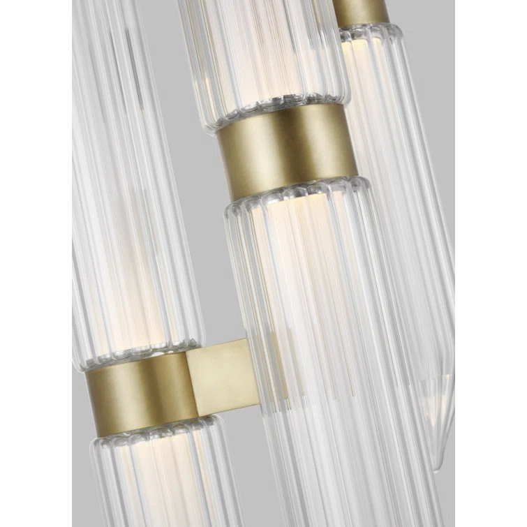 Langston Elegant Crystal LED Pendant in Plated Brass