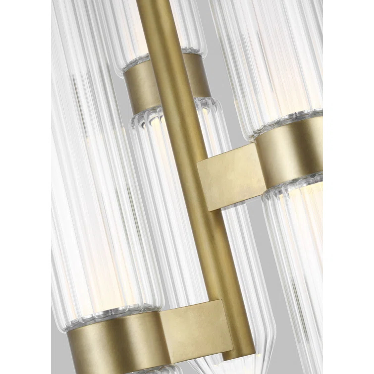 Langston Elegant Crystal LED Pendant in Plated Brass