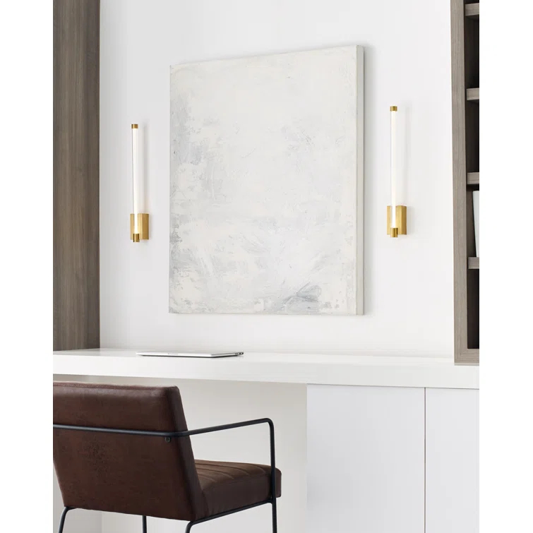 Phobos Dimmable LED Brass Wall Sconce, 21" Height
