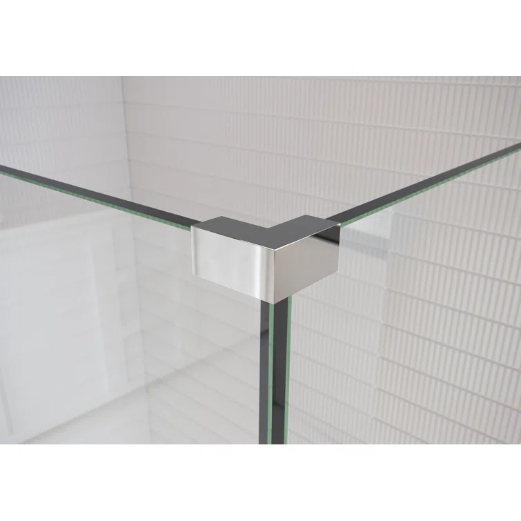 Illume 60 in. x 43.5 in. x 78 in. 90-degree Fully Frameless Wall Hinged Glass Shower Enclosure