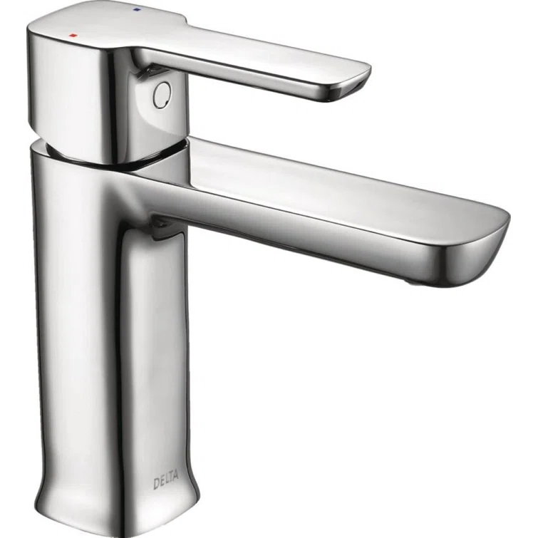 Modern Single Hole Bathroom Faucet with Drain Assembly, Single Handle Bathroom Sink Faucet
