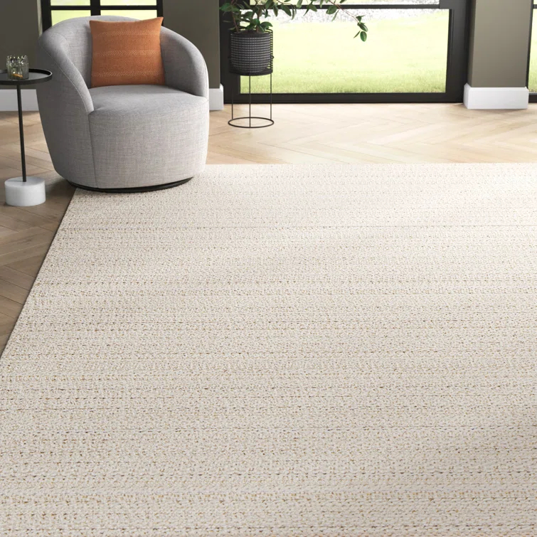 Kells Striped Handmade Ivory Area Rug