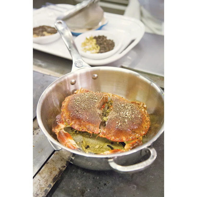 Le Creuset Stainless Steel Saucier Pan with Lid