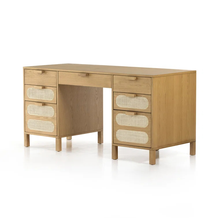 Verna Executive Desk - Honey Oak