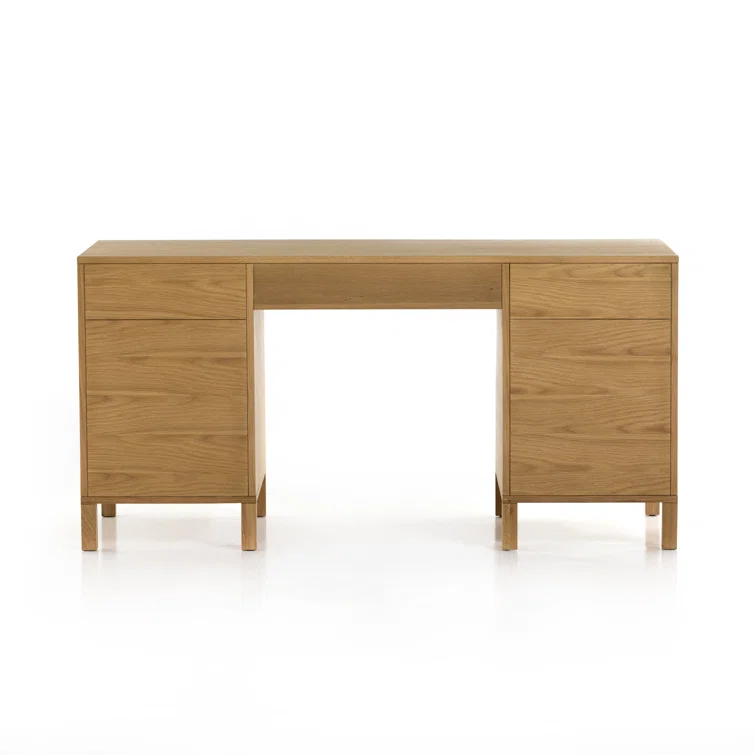 Verna Executive Desk - Honey Oak