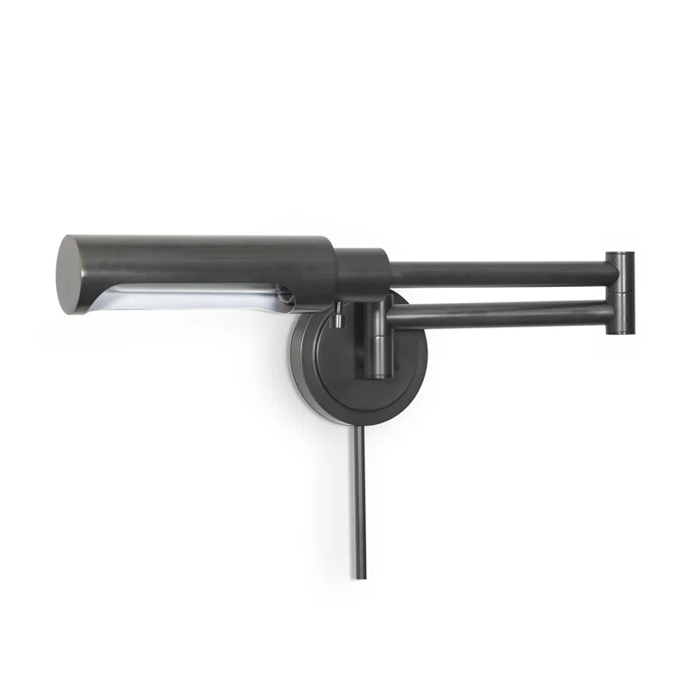Oil Rubbed Bronze Swing Arm Task Sconce with Metal Shade