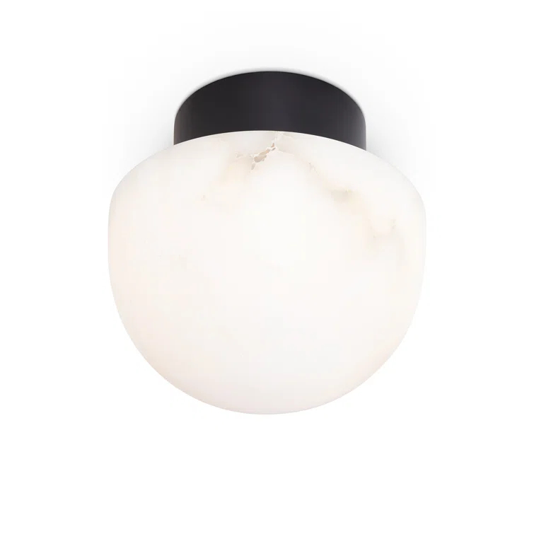 Oil Rubbed Bronze Alabaster Globe LED Flush Mount